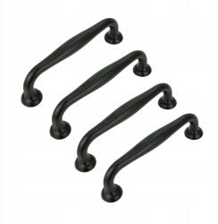 B&B 4 x Fekete bútorfogantyú 96 mm retro fogantyúk szekrényekhez fiókokhoz bútorokhoz (Z4 U105 L96 CZ)