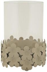 Mauro Ferretti Dune gyertyatartó virágokkal krémszín ø 12x16 cm