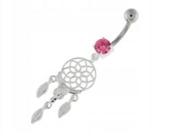 Lovrin Ezüst fülbevaló 925-ös álomfogó rózsaszín cirkónia egyedi minta ajándékba (Lovrin 63283)