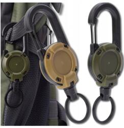 EdiBazzar Retraktor zsinór feltekerhető kültéri karabiner kulcstartó 2 db fonott 60cm kártya (Zestaw breloków 2 szt karabińczyk)