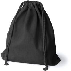 Allbag Fekete Pamutzsák 35x32cm Vastag 220g Lehúzható Fekete Zsinórral (WBAW397)