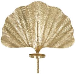 Mauro Ferretti Glamour fali gyertyatartó ginko biloba leveles arany 41x11.5x40 cm
