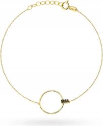 Lovrin Női karkötő 585 divatos arany karikákkal és fekete kővel téglalapban 14kt (lovrin86508)