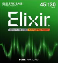 Elixir 5-húros Nikkel Basszusgitárhúr 45-130 (Nanoweb bevonat)