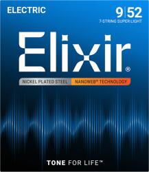 Elixir 7-húros Elektromos Gitárhúr 9-52 (Nanoweb bevonat)