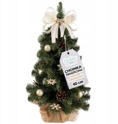 Creative Home Karácsonyfa műfenyő díszített krémszínű karácsonyi asztal 40cm (X001T0EIX3)