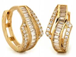 Lovrin Arany fülbevaló 585 eredeti karika, gazdagon díszítve cirkóniákkal, ajándékba