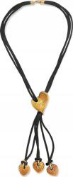 Lovrin aranyozott, masszív nyaklánc 585-ös, 14 karátos, fekete zsinór arany díszítéssel, női