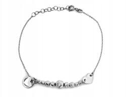 Lovrin Ezüst karkötő 925 két szív gyémántcsiszolt golyókkal 1.94g 20cm klasszikus (62741490)