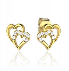 Lovrin Arany fülbevaló 585-ös, összefonódó szívek cirkóniákkal, összefont szívecskék, 0, 82 g (59291788)
