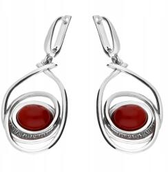 Lovrin 925-ös ezüst fülbevaló korall kővel díszítve, ajándéknak is kiváló