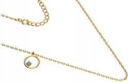 Lovrin Ezüstözött, aranyozott 925-ös nyaklánc kör alakú, köves medállal, divatos mintával (Lovrin 51302)