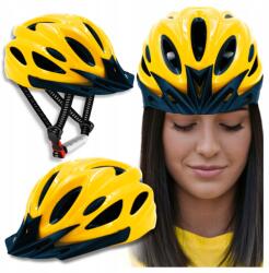 Ercole Univerzális női kerékpáros sisak napellenzővel, országúti és Mtb kerékpárokhoz, állítható méret (Kask rowerowy damski lekki regulowany R97-DY)