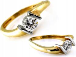 Lovrin Arany eljegyzési gyűrű 585 14 karátos fehér cirkónia köves, 13-as méret