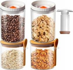 4 db-os vákuum tároló edény élelmiszerhez, kávéhoz szett Akció (B0CN2GQWP6)
