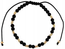 Lovrin Arany karkötő 585 fekete zsinóron, gyémántcsiszolású golyócskákkal, 14 karátos (62485366)