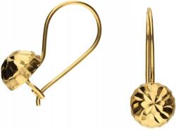 Lovrin Arany fülbevaló 585 gravírozott félgömbök 1, 54 g klasszikus minta nőknek 14k (Lovrin 47953)