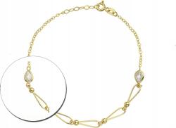 Lovrin Arany karkötő 585 összekapcsolt golyókkal és csepp alakú dísszel, ideális ajándék, divatos (Lovrin 57998)