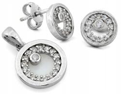 Lovrin Finom, 925-ös ezüst ékszerszett, kerek fülbevaló és medál cirkónia kövekkel (Lovrin)