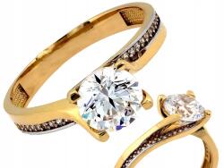 Lovrin Eljegyzési gyűrű 585-ös aranyból, kétféle arany szín kombinációjával és cirkónia kövekkel, 2.96g (Lovrin)