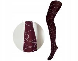 Pompea Mintás, fantázia női harisnya Pompea 50 Den mikroszálas bordó méret 1/2