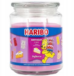 HARIBO Illatgyertya üvegben, Születésnapi torta illat, Birthday Cake Haribo 510 g, ajándék (4262399024661)