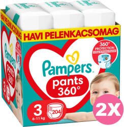 Pampers Pants 3-as bugyipelenka, 6-11 kg, 2x204 db - 2 HAVI pelenkacsomag