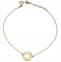 Lovrin Női arany karkötő 585, láncos, szíves kör alakú díszítéssel, 14 karátos, divatos (64285765)