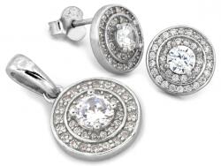 Lovrin 925-ös ezüst ékszerszett cirkónia kövekkel (fülbevaló és medál), 4, 07g (62218109)