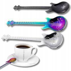 Gadget Master Teás/kávés Kiskanál Szett Gitár Díszítéssel Ajándék Zenészeknek És Gitárosoknak 3 Db