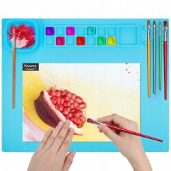  Festőalátét ecsettartóval, festékkeverő palettával és ecsettisztító tálkával (B0CX987TGL)