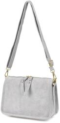 Beltimore Bőr postás táska női velúr láda (B64lightgrey)