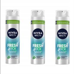NIVEA Men Fresh Kick férfi borotvazselé mentával hűsítő 200ml x 3 db (3x81730)