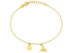 Lovrin Női karkötő 925-ös ezüstből, lóherével és kolibrivel, 0, 96g, 20cm, divatos (63521353)