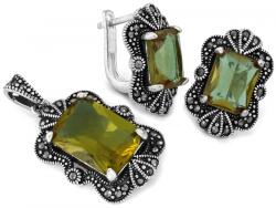 Lovrin Egyedi 925-ös sterling ezüst ékszerszett markazitokkal és zultanittal ajándék (Lovrin)