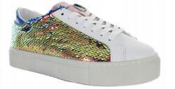 D. A. T. E Olasz női félcipők D. a. t. e. flitterekkel, kézzel készített bőr, 38-as méret (W301-VE-PA-CO)