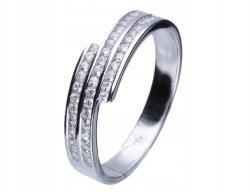 Lovrin Ezüst gyűrű 925, fehér cirkónia kövekkel díszítve, divatos minta ajándékba