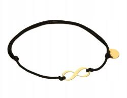 Lovrin Arany zsinór karkötő 585 fekete zsinórral, végtelen jel medállal, 14K (45924)