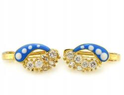 Lovrin Arany fülbevaló 585 fehér cirkóniával és kék zománccal kislányoknak (58743290)