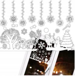  Karácsonyi Ablakmatrica Fehér dekoráció, karácsonyi dísz, kép (Świąteczna Naklejka na Okno Boże Narodzenie)