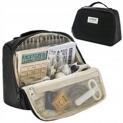  Nagy Méretű Tolltartó Lányoknak, Fiúknak, Tinédzsereknek Iskolába (DUŻY Piórnik czarny)