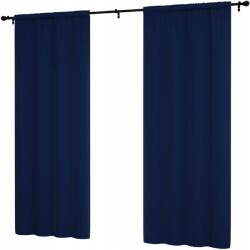 NOW-ART Kész függöny, sima, 145x240 cm, fényáteresztő, rövid függöny nappaliba (Zasłona 240 LEN-C granatowa)