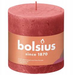 Bolsius Rusztikus, virágos rózsaszín tönkgyertya Bolsius, 100/100 mm (8717847148247)