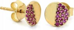 Lovrin Arany karika fülbevaló 585-ös fuksziaszínű cirkónia kövekkel, divatos, stekkeres