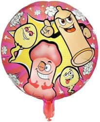  Vicces felnőtt kuki mintás lánybúcsú lufi 45cm