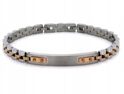 Lovrin Divatos férfi karkötő sebészeti acélból, gravírozható lappal, 22-es méret (44243544)