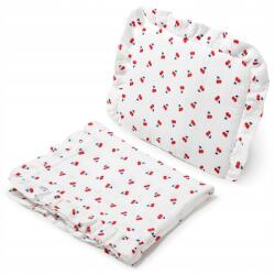 Jukki Muszlin Kocsi Szett Takaró És Párna Pamut Jukki Cherries (meggy)