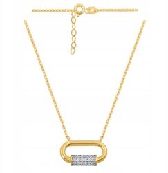 Lovrin 585-ös arany horgonyos nyaklánc divatos, cirkónia kövekkel díszített elemmel (61111921)