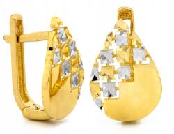 Lovrin Arany fülbevaló 585 finom csillogó csepp alakú angol kapcsos ajándék