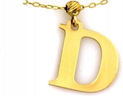 Lovrin Arany nyaklánc 585-ös finomságú, "D" betűs kezdőbetűvel, modern, divatos mintával ajándéknak is kiváló (Lovrin 58849)